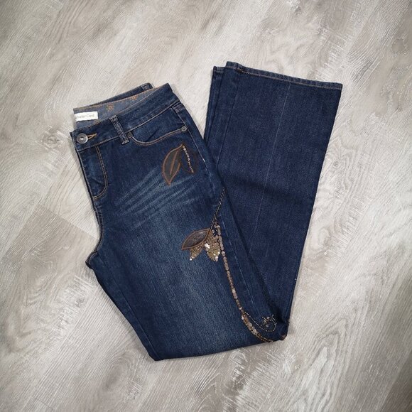Coldwater Creek Ladies Size 6 Dark Wash with Embellishments Blue Jeans - Picture 11 of 15